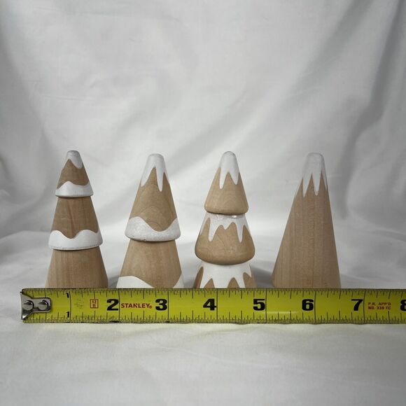 Bullseye Playground Wooden Christmas Trees Lot Set Of Four - Picture 2 of 8